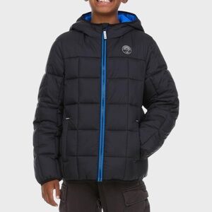 Gerry Weber Boy’s Black Puffer Jacket with Blue Accents M NWT
